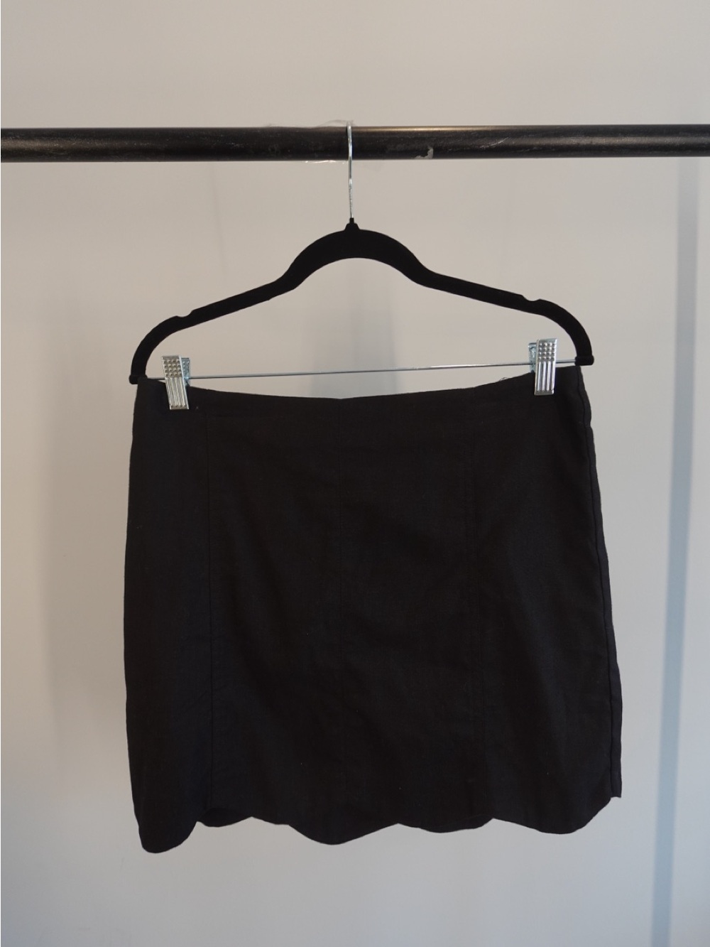 Black Scallop Mini Skirt